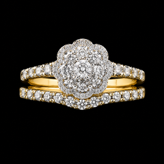 10K Yellow Gold 1/2 CT Diamond Bridal Set