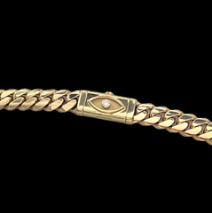 Sleek Lock with Raised Diamonds Eye