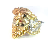 14 kt Christ Face Three-Tone.