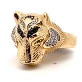 14 kt Lion Head Ring.