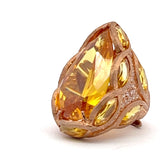 Silver Yellow Stone Ring.