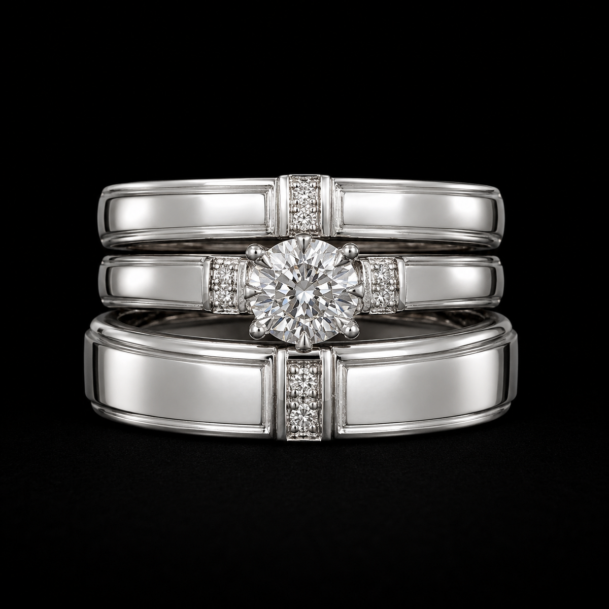14K White Gold Diamond Bridal Set
