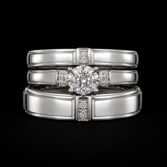14K White Gold Diamond Bridal Set
