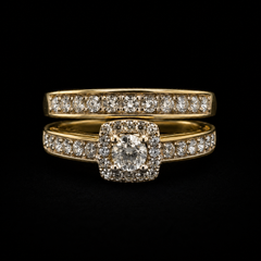 10K Yellow Gold Diamond Bridal Set