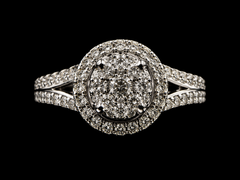 Diamond Halo Cluster Ring