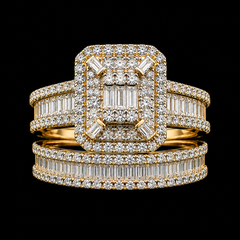 10K Yellow Gold Diamond Bridal Set – 1 3/4 CT