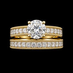 14K Yellow Gold Diamond Bridal Set