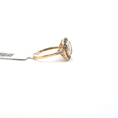 14 kt Blue Stone Zirconia Ring.