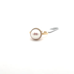 14 kt Pearl Round Ring.