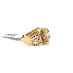 14 kt Pink Flower Ring.