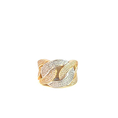 14 kt Wide Two Tone Ring.