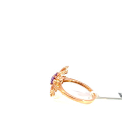 14 kt amethyst and zirconia Ring