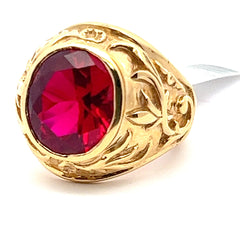 14 kt Red Stone Ring.