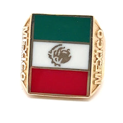 14 kt Mexican Flag Ring.