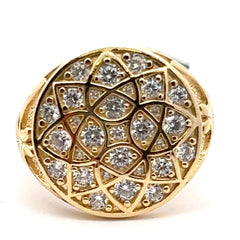 10 kt Circular Network Ring.