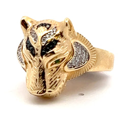 14 kt Lion Head Ring.