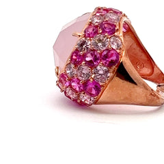 Silver Pink Stone Ring.