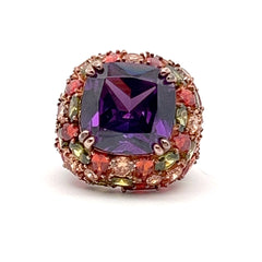 Silver Purple Stone Ring