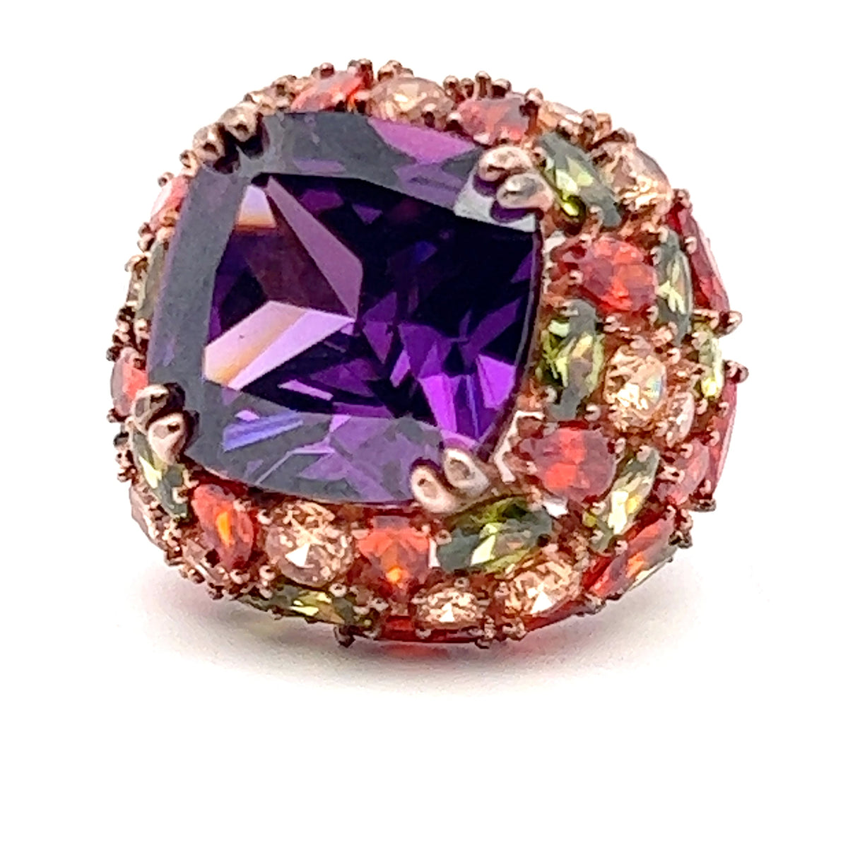 Silver Purple Stone Ring