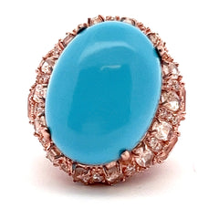 Silver Blue Stone Ring.