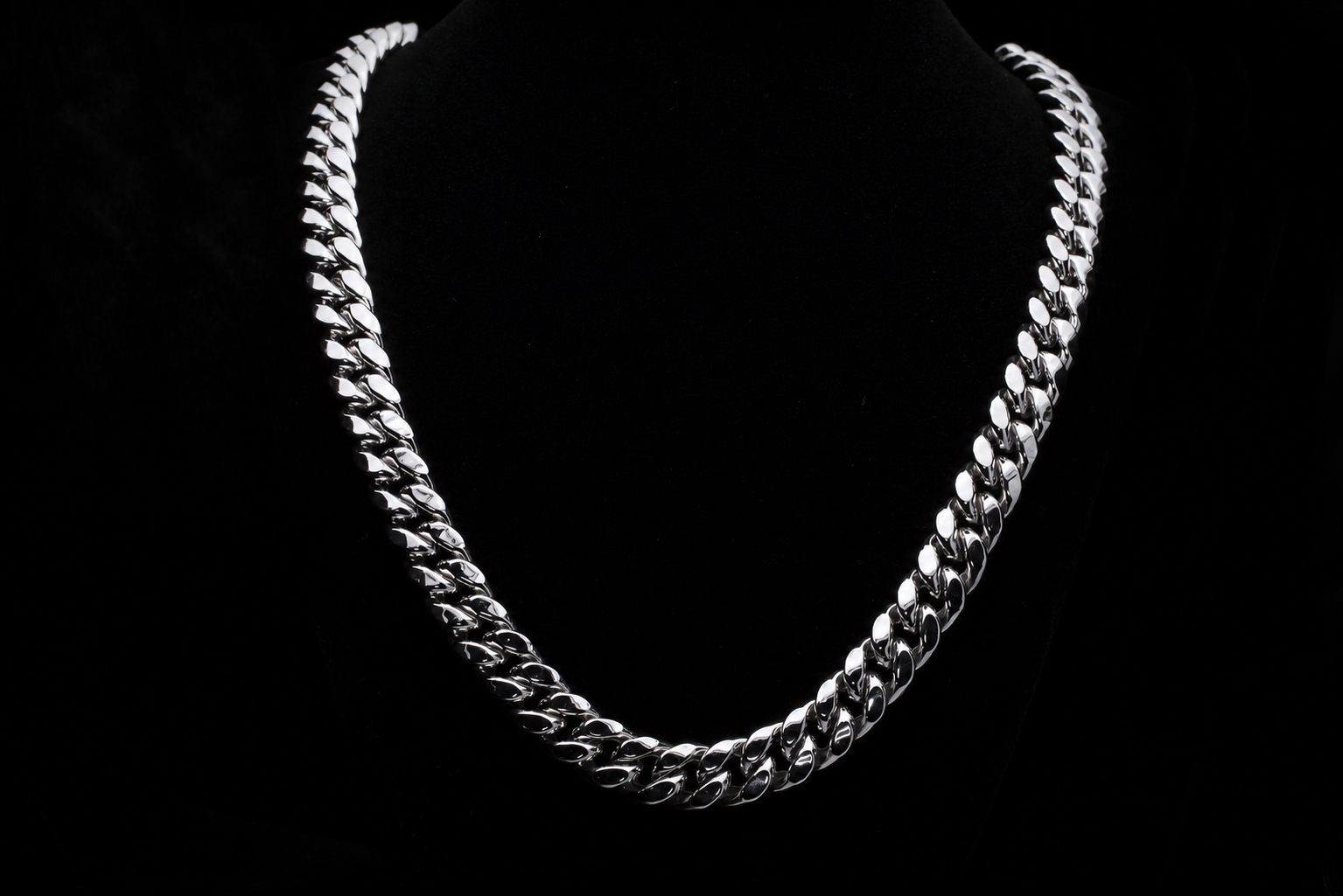 Custom Cuban Link Chain — White Gold