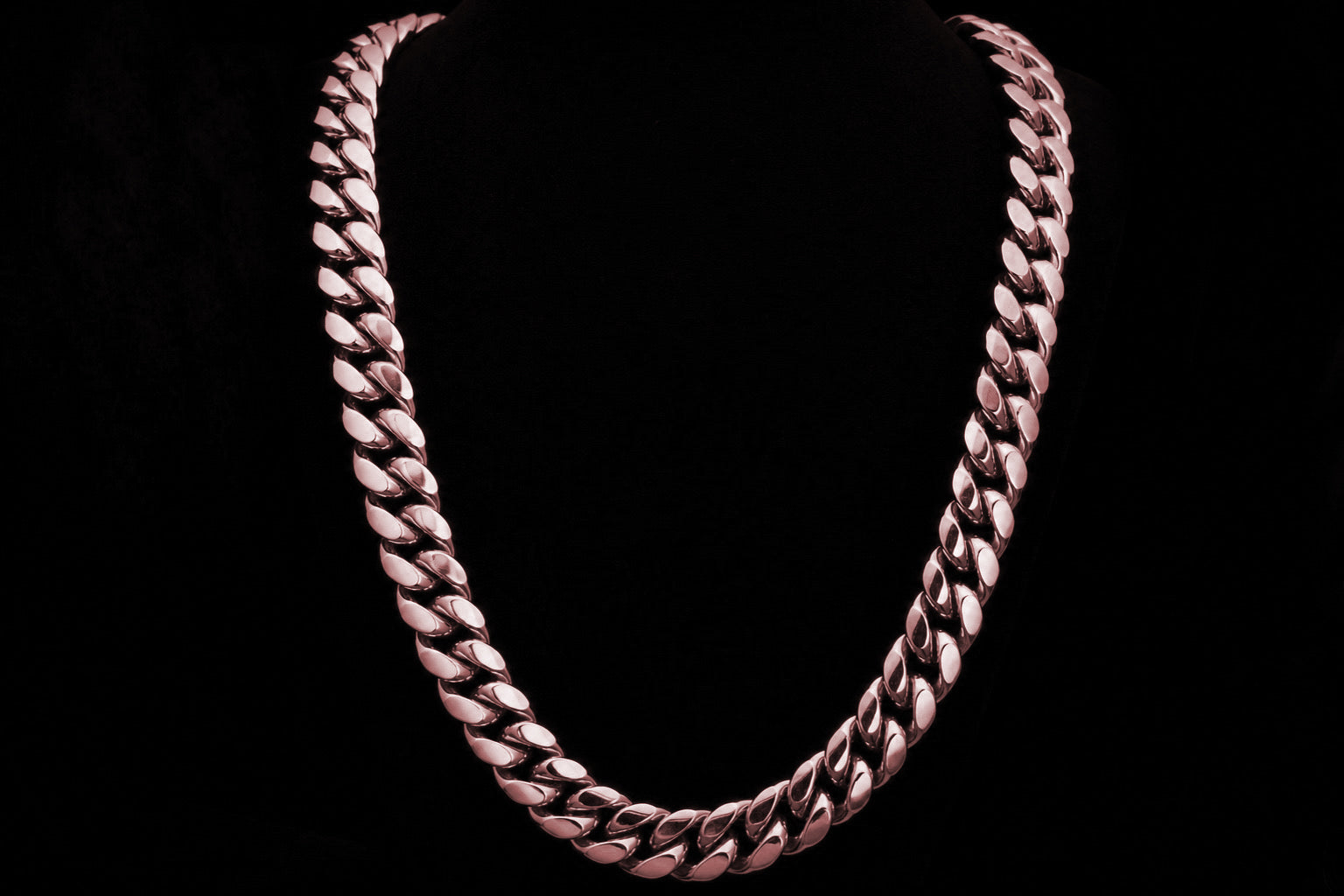 Rose Gold Cuban Link Chain — Long length, wide width