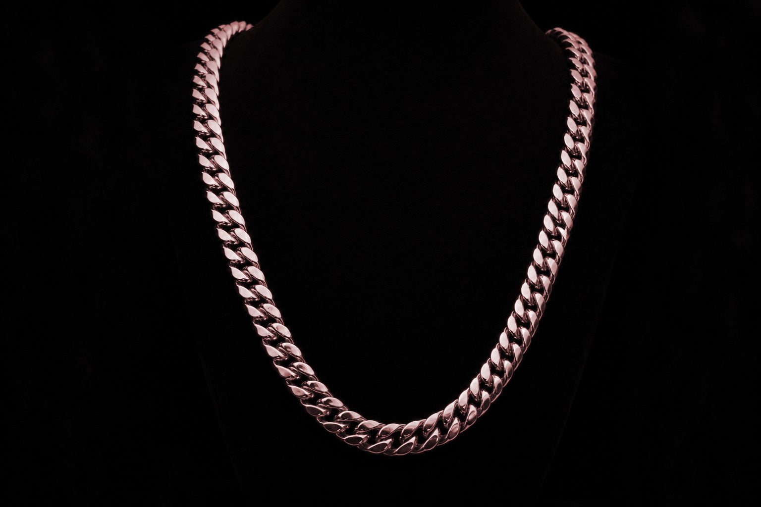 Rose Gold Cuban Link Chain — Medium length, medium width