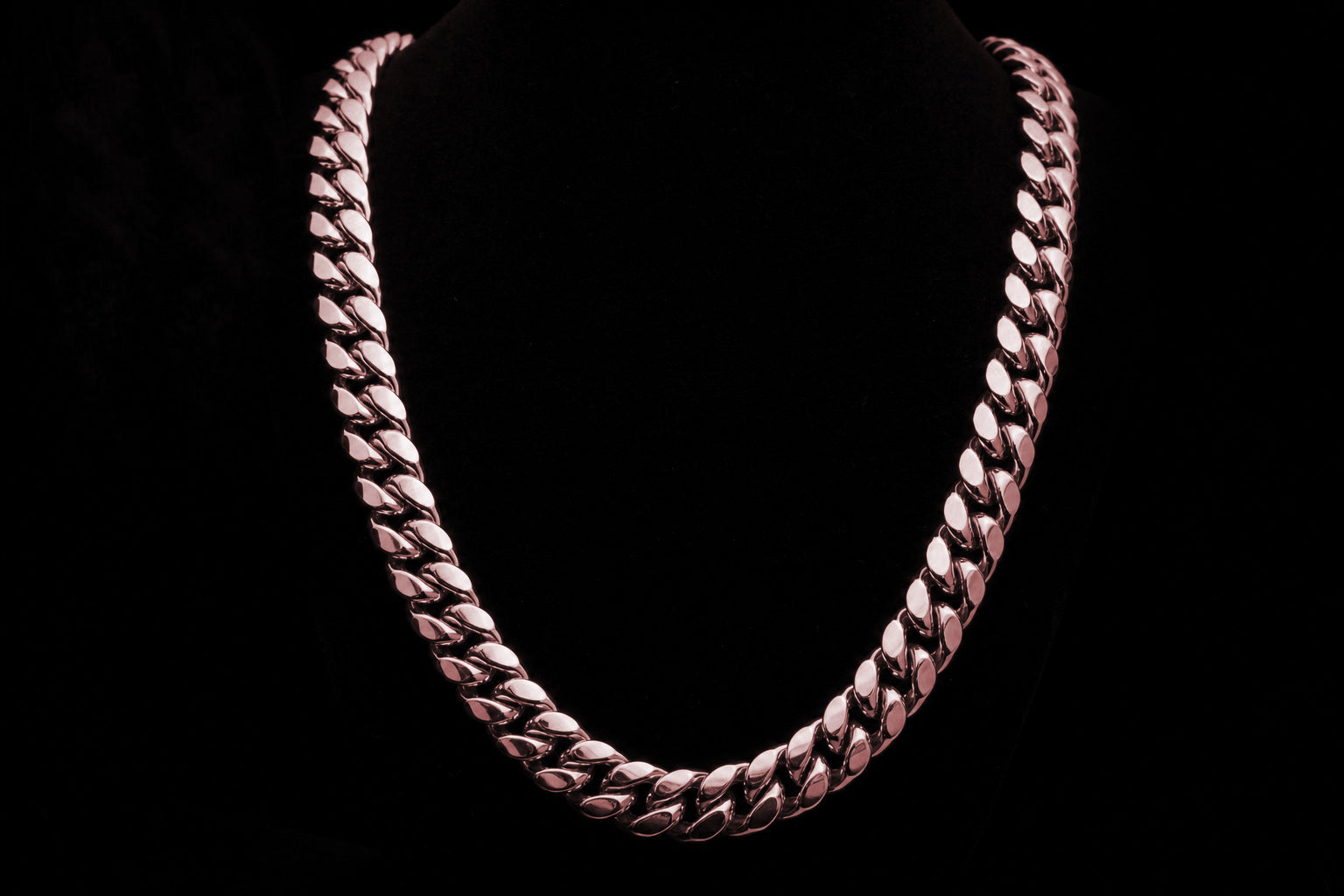 Rose Gold Cuban Link Chain — Medium length, wide width