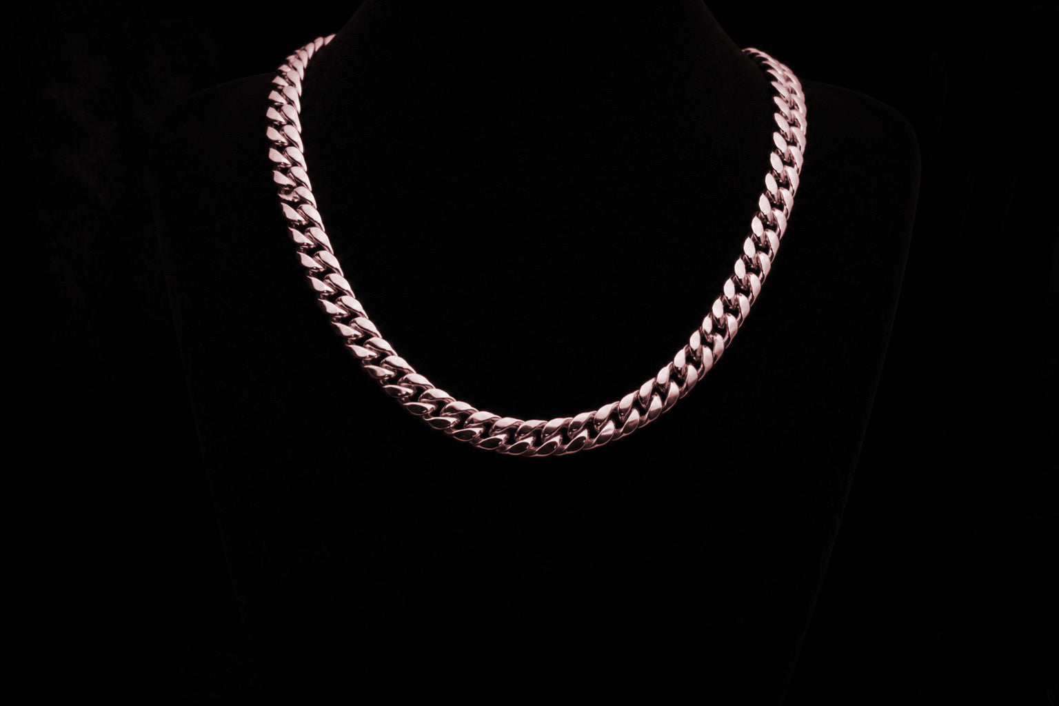 Rose Gold Cuban Link Chain — Short length, medium width