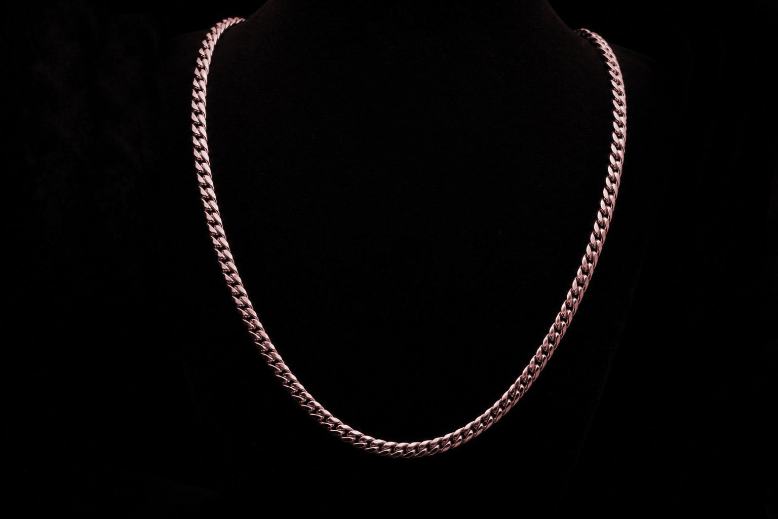 Rose Gold Cuban Link Chain — Short length, narrow width