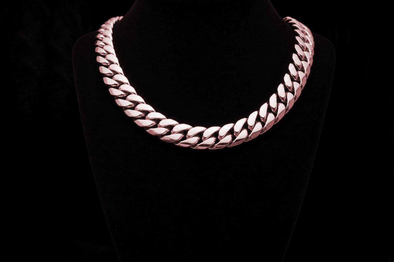 Rose Gold Cuban Link Chain — Short length, wide width