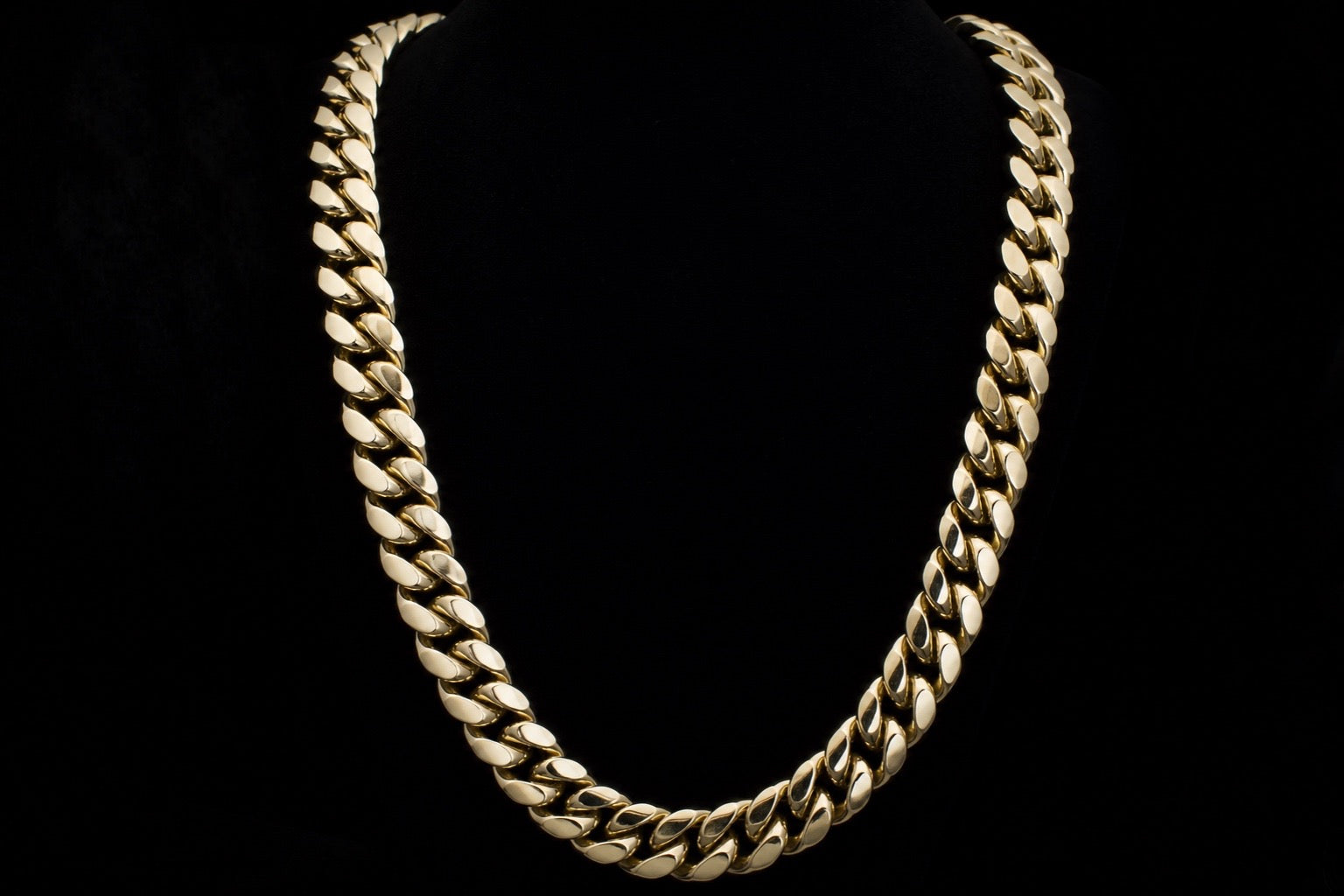 Yellow Gold Cuban Link Chain — Long length, wide width