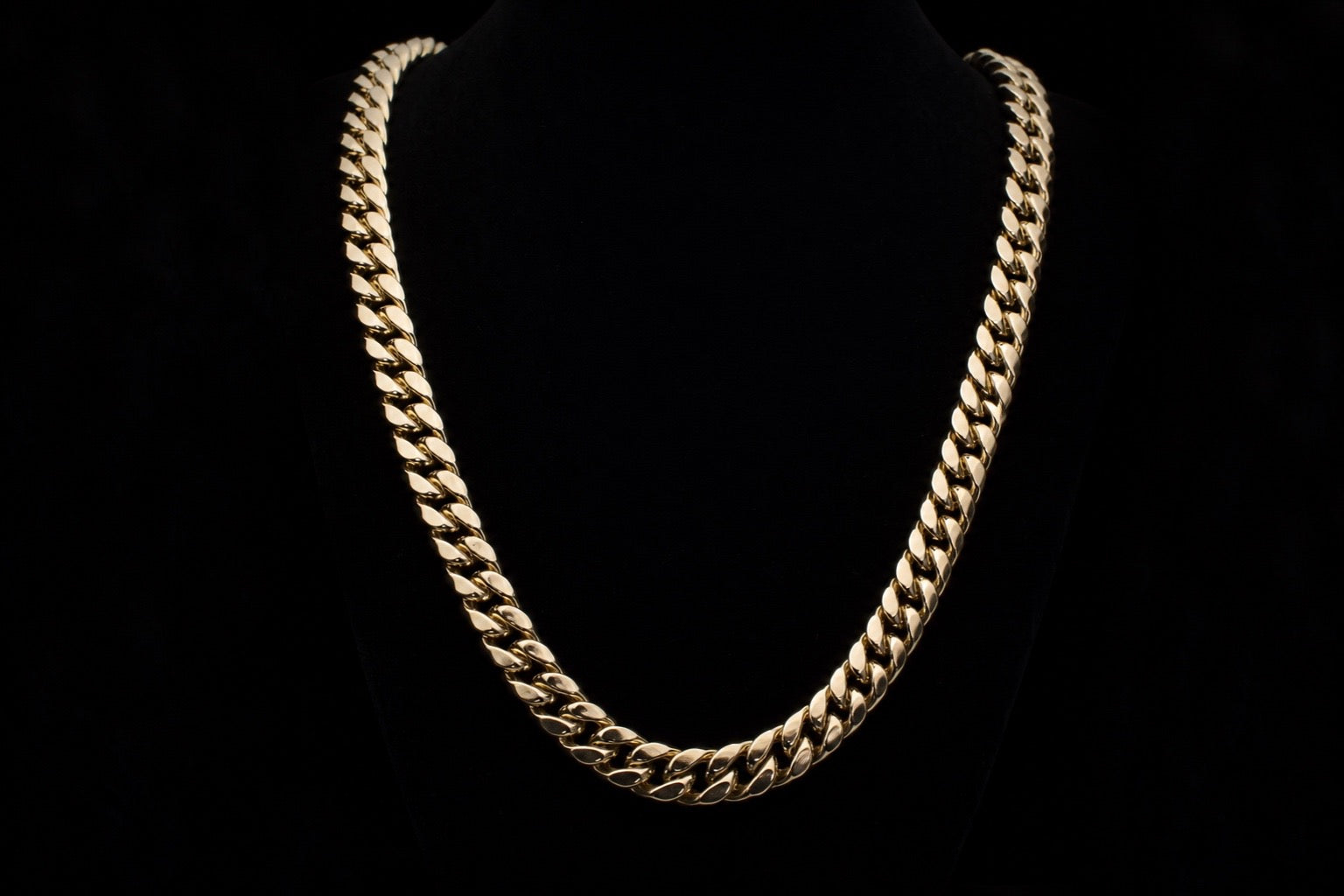Yellow Gold Cuban Link Chain — Medium length, medium width
